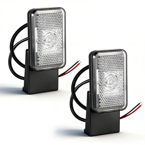 AOHEWEI 2 luces de posición laterales LED blancas para remolques, delanteras y intermitentes para camiones de 12V/24V, homologadas según ECE para autocaravanas, furgonetas, barcos, caravanas vehículos