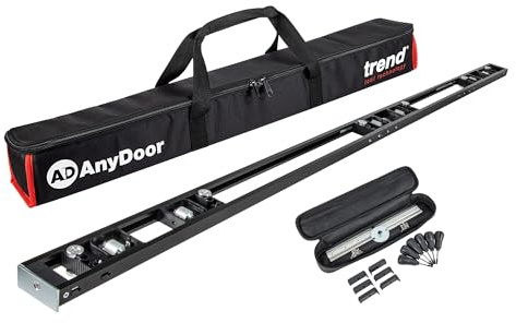 Trend AnyDoor gabarit de défonceuse réglable charnières carrées rayon 10 mm | Guide le fraisage précis avec gabarit aluminium pour charnières carrées et rondes sur portes et cadres bois H/JIG/D6