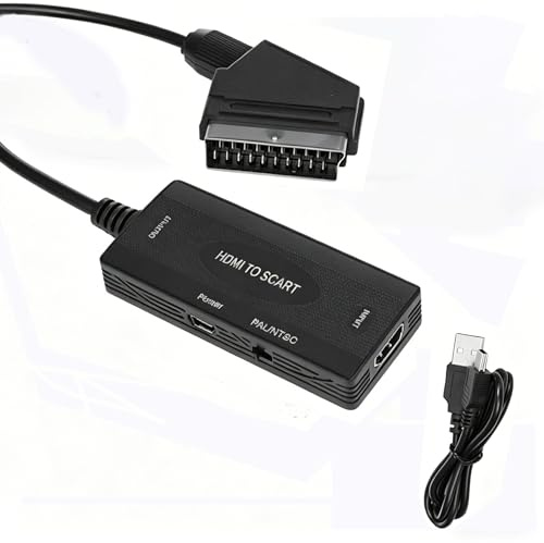 HDMI to SCART Converter 1080P HD Adapter with Cable to Hdmi Converter Hdmi to Hdmi Converter (Video+Audio Over Scart)