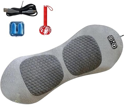 RüCkenmassagegeräT, 3-In-1 Massager, RüCkenmassagegeräT Elektrisch Mit ErwäRmung, Vibration & Traktion, For Nacken, Schultern Und RüCken (Hellgrau, Netzanschluss)
