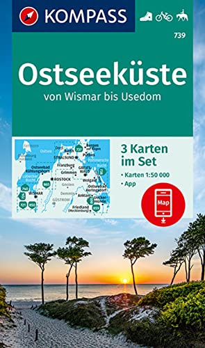 KOMPASS Wanderkarten-Set 739 Ostseeküste von Wismar bis Usedom (3 Karten) 1:50.000: inklusive Karte zur offline Verwendung in der KOMPASS-App. Fahrradfahren, Reiten.