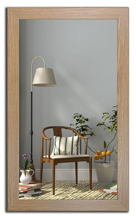 Spiegel MIT Rahmen 32 GRÖßEN 100/60, 60/100cm, 11 Farben Rahmen, Handgefertigte, breiter Fester Rahmen, Stabiler Rückwand, Rahmenleiste: 60/20mm, Rahmen Farbe: Eichen Grand