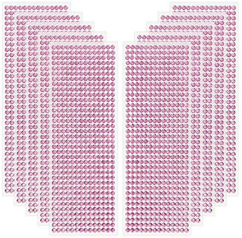 Edivoi Strasssteine - runde Glitzersteine 5040 Stück 5 mm selbstklebend zum Verzieren und Basteln | Schmucksteine zum aufkleben | Steinchen Dekosteine Bastelsteine (Rose)