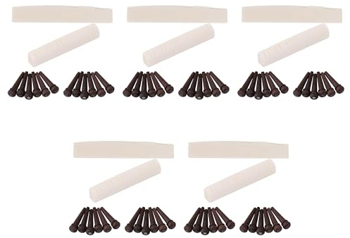 BQLZR Steg-Sättel, Muttern und Palisander-Stifte für 12-saitige Akustikgitarre, 5 Sets