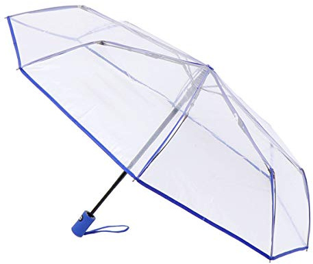 VALICLUD Paraguas Transparente Plegable Totalmente Automático Antiviento Compacto Para Viaje Uso Exterior 11.02X2.75X2.36In Con Secado Rápido