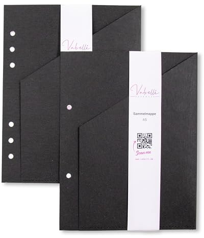 Sammelmappe, schwarz, A5, A6, Pocket, Personal, 2-fach und 6-fach Lochung