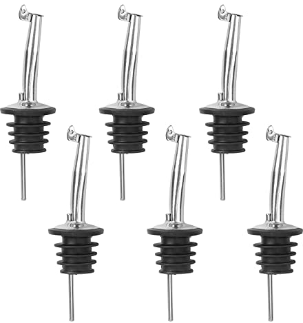 Vertedor de Acero Inoxidable,6pcs Vertedor para Botellas Dispensador Tapon Vino Dosificador Aceite, para Bebidas, Cócteles, vinagre,Aceite, y Vino