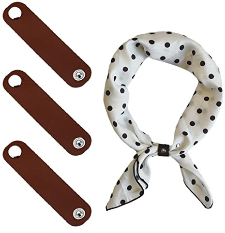 5 Stück Leder-Schal-Verschluss-Clips, einfarbig, Bandana-Ring-Schnalle, Mehrzweck-Gepäckanhänger, Namensschilder, Kleidung, Zubehör, coffee, Einheitsgröße