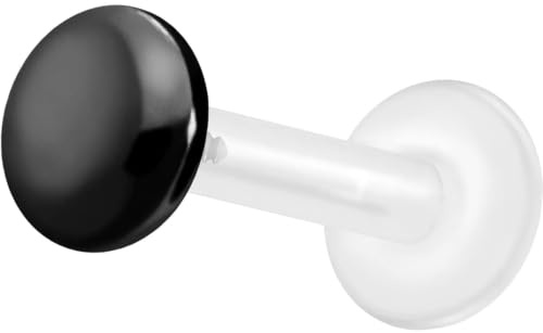 PIERCINGLINE PTFE Labret mit Innengewinde TITAN AUFSATZ SCHRAUBDISC FLACH Piercing Lippe Nase Ohr Helix Tragus Medusa Farb & Größenauswahl