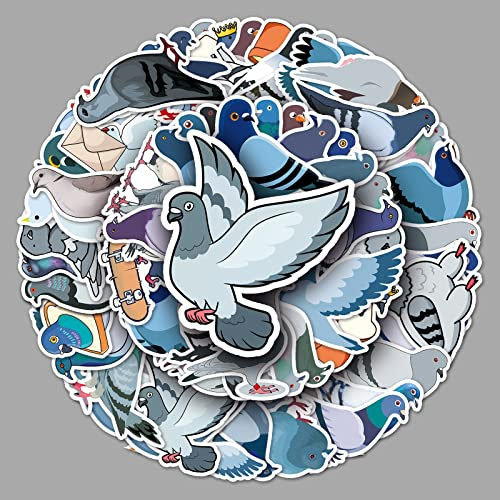 AUCEKO 50 Stück Tierische Taube Aufkleber Pack Pigeons Sticker Set wasserdichte Vinyl Sticker für Laptop Kinder Autos Motorrad Fahrrad Skateboard Gepäck Koffer Computer Aufkleber Graffiti Decal