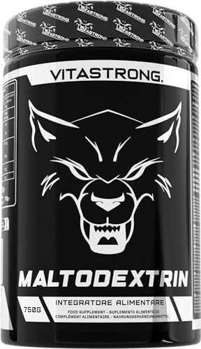 Vitastrong Maltodestrine in Polvere Pura Vegan, Altamente Solubile, 750g | Integratore a Base di Carboidrati per Sportivi ed Atleti per Energia e Recupero, Alta Qualità, 15 Porzioni, Misurino Incluso