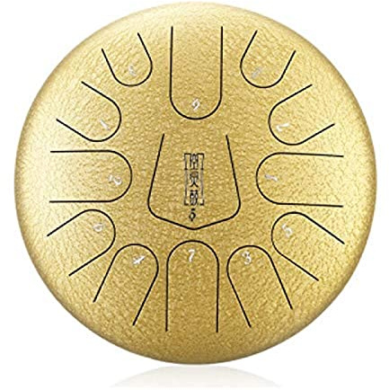 Stahlzungentrommel, Steel Tongue Drum, 13 Noten 12 Zoll Handtrommel, Schlaginstrument Handpan für Kinder oder Erwachsene