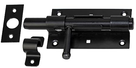 Bolzenriegel Türriegel Torriegel 100/16 Schubriegel Torschieber Schwarz (1, 100/16 S)