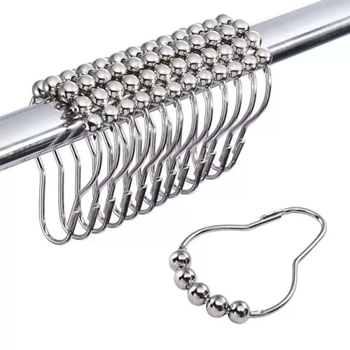 Anelli Da Doccia 12 Pezzi Anelli Per Tenda Da Doccia In Acciaio Inox Ganci Per Tende Da Doccia Anelli Gancio Per Tenda Da Doccia Con Sistema A Carrucola Tenda Doccia Con Anelli Per Doccia (Argento)