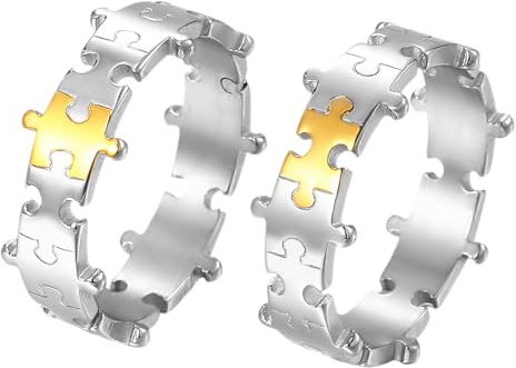JewelryWe Schmuck 1 Paar Ringe Edelstahl Partnerringe Freundschaftsringe Eheringe Trauringe Verlobungsringe Hochzeit Band, mehrere Modelle