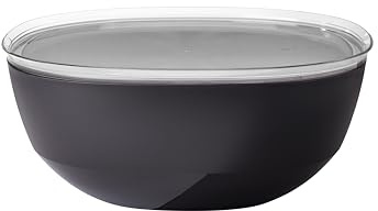 Mepal – Servierschale mit Deckel Silueta – Spülmaschinen- und mikrowellenfest – Salatschüssel – Tapas Teller – Geschirr – 5000 ml – Nordic black