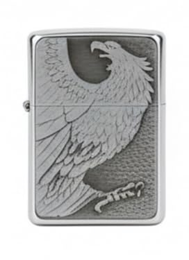 Feuerzeug Sturmfeuerzeug Fantasy Benzinfeuerzeug Raucherbedarf Chrom Metall (Silber - Adler)