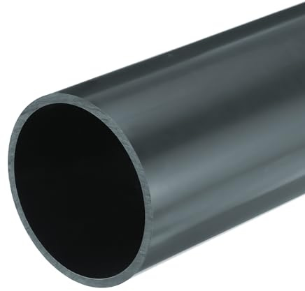 QUARKZMAN Tubo Rotondo Rigido in Pvc 81,4mm Id 90mm OD 20cm/8 Lunghezza Grigio Scuro ad Alta Resistenza per Tubo Acqua, Artigianato, Guaina per Cavi