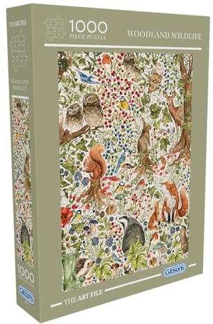 Gibsons G7217 Vs The Art File – Woodland Wildlife Tierwelt – Puzzle 1000 Teile aus recyceltem Karton