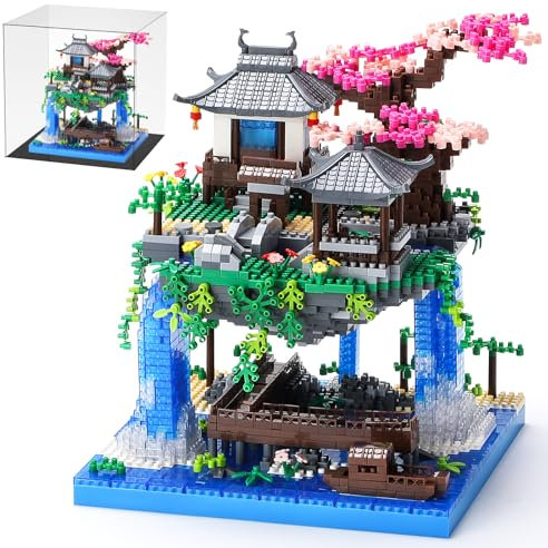 CAXIMSY Cherry Blossom Bonsai Tree Architecture Building Block Sets With Display Box Chinese Peach Blossom Micro Mini Treehouse Building Model Toy Gift for Kids Adults 3300 pieces