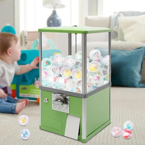 YMAOMAO Máquina de cápsulas con Ranura para Monedas, máquina expendedora de Dulces, máquina Comercial de chicles, máquina expendedora Estable para Bolas de 4,5-5,5 cm, para supermercado, Parque,Green