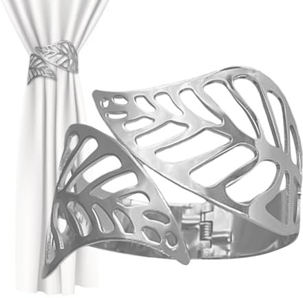 Ganchos para zapatas de drapeado en forma de hojas, alzapatas de sábanas,Retendos decorativos de drapeado - Abrazaderas de clip de metal, hojas huecas decorativas, soporte de drapeado de resorte