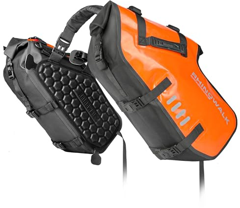 Rhinowalk Motorrad Satteltasche 28L (14L*2) Wasserdicht Motor Seitentasche Gepäcktasche Hecktasche Hinterradtasche