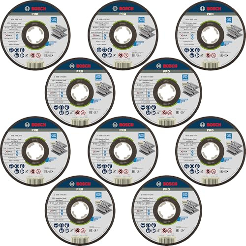 Bosch Professional 10x Gerade Trennscheibe Expert (für Inox, X-LOCK, Ø115 mm, BohrungsØ: 22,23 mm, Dicke:1,6 mm)