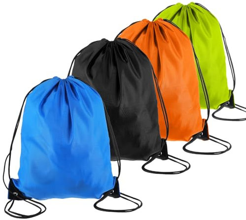 Gjinxi 4 Stück Kordelzugbeutel Rucksack mit Kordelzug Sporttasche Turnbeutel Gym String Bag für Damen Herren Jungen Gymsack Schwimmbeutel Turnsackerl Sportbeutel für Fitnessstudio Reisen Urlaub Strand