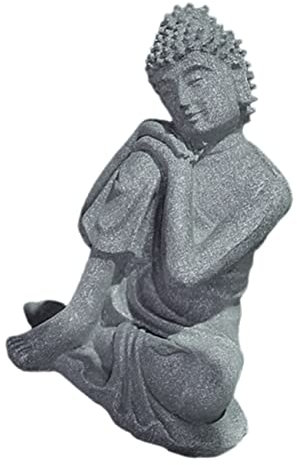 Cabilock Buddha Statue Dekoration Mikro-landschaftsdeko Spirituelle Buddha-Figur Für Tisch Garten Leichte Sandstein Skulptur Charmante Wohnaccessoire Für Fröhliche Atmosphäre