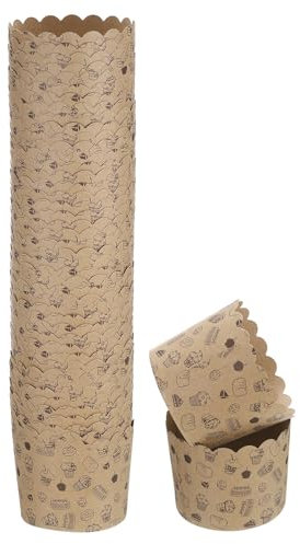 QUARKZMAN 50pz Pirottini da Forno in Carta 6oz Marrone Kraft Pirottini per Frittella in Carta Antiunto Monouso per Matrimonio Compleanno Laurea, Piccola Torta