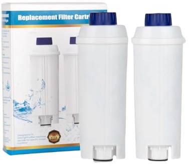 Kaffee Wasserfilter,Ersatz für De'Longhi® Wasserfilter DLSC002,Delonghi wasserfilter für kaffeemaschinen und espressomaschinen mit Delonghi Filter für De'Longhi ECAM, ETAM, EC, BC Serie(2 Stück) (2)