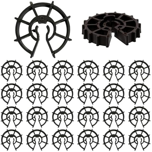 Cale Plastique, Cales d'Armatures - Bamyli 100 Pièces 15mm Accessoire de Coffrage à Clipser pour Barres d'Acier Diamètre 6 à 12 mm, Enrobage Renforcé