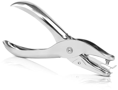 WQEDVN Single Hole Punch for Crafts, 6mm Hole Punch, Metal Handle, Minimalist Style, Silver