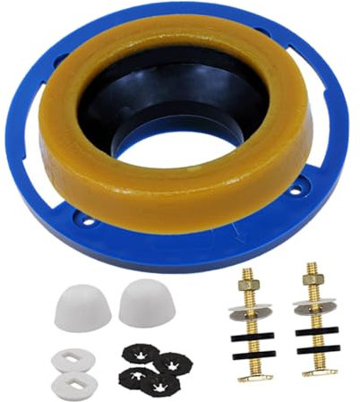 OSOLADY 1set Riparazione Guarnizione Per Toilette Kit Completo Flangia e Cera Per Installazione Facile Bagno Compatibile Con Toilette Standard Design Leggero e Compatto Per Ripristino