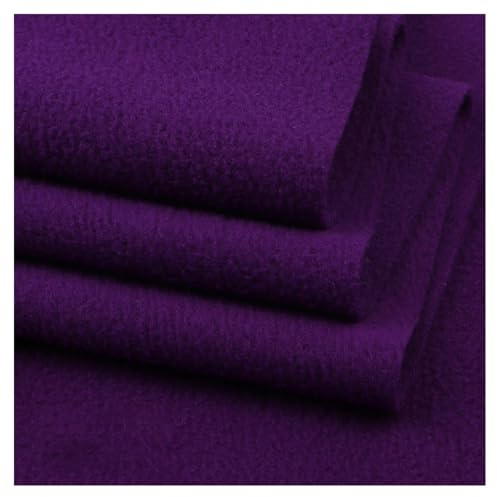 Rockreyoa Polarfleece Stoff Einfarbig Anti Pilling Stoff Meterware Stoffe Handwerken Nähen Stoff Patchwork Stoffe Paket Gestrickter Polar-Fleece-Stoff zum Nähen Überwurf Decken Dunkel Lila 100*160cm