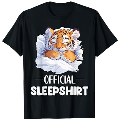Official Sleepshirt Cute Sleeping Tiger Animal Lovers Pajama T-Shirt