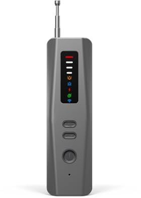 Liretope Détecteur de Caméra Cachée 6 en 1, Micro Espion Détecteur, Détecteur RF sans Fil, GPS Tracker, Anti-Espion, Sensibilité Adaptative pour Bureau, Hôtel, Maison, Alarme de Sécurité