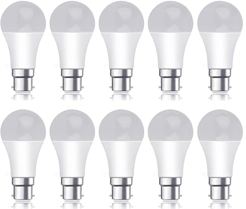 Bright Source Non-Dimmable Opal Frosted LED GLS Bulb, 15W, 1521lm, B22 Bayonet, 4000K Cool White - Pack of 10 Bulbs