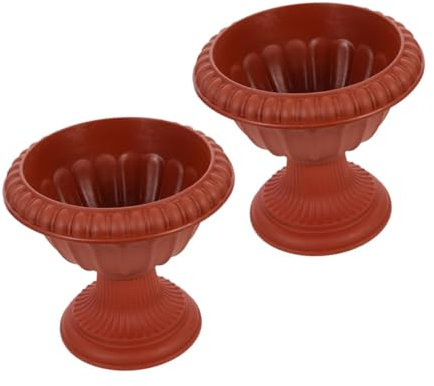 Holibanna 2pcs Vintage Roman Column Decorative Flower Pots for Weddings Patio Home Decor for Tabletop Centerpieces Garden Arrangements Stylish Design