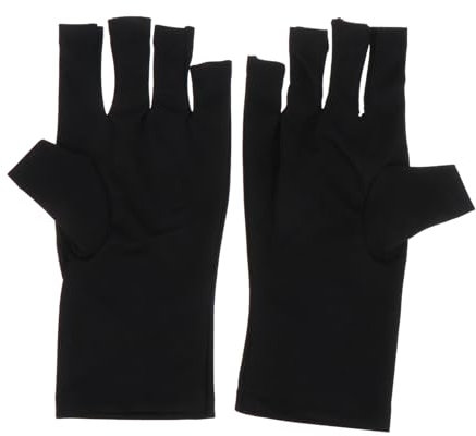 BATHVEVE 2Pcs UV Protection Gloves for Manicure Half Finger UV Gloves for Gel Nail Lamp Durable Material Comfortable Fit for Women