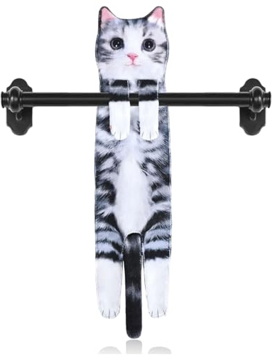 LUYANFX Lustig Katzen Handtücher, Küche Badezimmer Deko Handtuch, Weich & Saugstark, Geschenk für Frauen Männer Katzenliebhaber Geburtstags, Halloween Weihnachten (C)