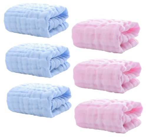 VANZACK 6 pièces Lingettes Garçon Fille Coton Doux Serviettes Épaule Absorbantes pour Nourrissons Lavables et Réutilisables Lot Toilette pour Garçon Fille