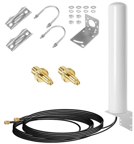4G 5G Antenna LTE Signal Booster Outdoor, 2X2 MIMO 700-6000MHz, Up to 4.5 dBi Cellular External Antenna for 4G LTE 5G Router Modem, TS9 SMA CRC9 Adapter, Long Range Signal Reception