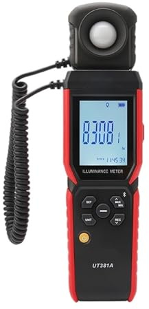 Posemètre numérique Luxmètre Numérique UT382A, Photomètre 400000 Lux, 999 Données, Stockage, Instrument De Mesure L'éclairement Bluetooth pour Plantes d'intérieur et de Jardin, Photographie