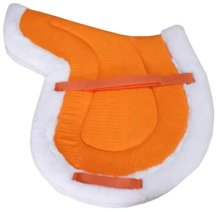 LRXFPIYF Almohadilla para Montar Caballo Protector de Silla de Montar Antideslizante Cojín Acolchado Ecuestre Grosor Absorbente de Impactos Material Sherpa, Naranja