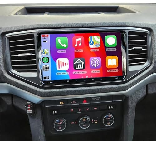 Android 14 Autoradio 2 Din für VW Amarok 2017-2024 mit Wireless Carplay Android 9 Zoll Touchscreen Bildschirm Android Radio Bluetooth GPS Navi Car Display Rückfahrkamera FM/RDS SWC 2+32G