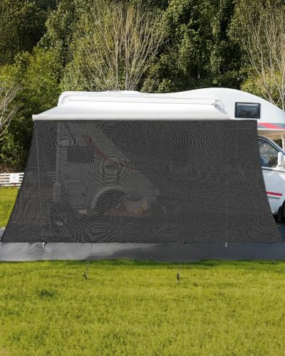 FoundGo Toldo parasol para caravana 200 x 300 cm – Toldo de pared frontal con refuerzo, [220 g/㎡ HDPE] Paño de sombra, 75% de privacidad, protección UV, toldo de camping, toldo como accesorio