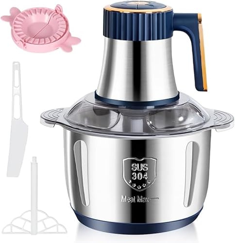 5L Electric Mincer, 5 Speed Stainless Steel Meat Grinder, 500W Electric Mincer with 6 Blades, Meat Grinder for Meat, Vegetables, Fruits, Onions (5L)