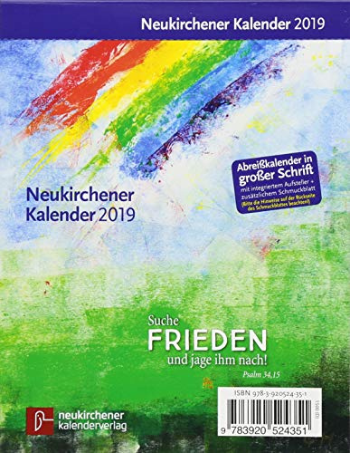 Neukirchener Kalender 2019 - Großdruck-Abreißkalender: Großdruck-Abreißkalender - Block mit 384 Blättern, zum Aufstellen oder Aufhängen, mit integrierter Rückwand